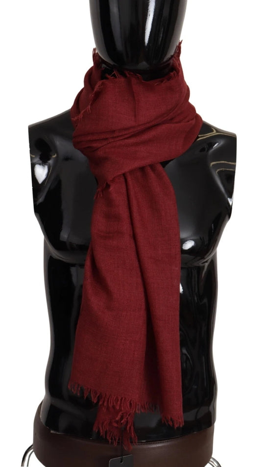 Dolce & Gabbana Red DG Crown Cashmere Silk Shawl Fringe Wrap Scarf - ClickThatClicks 