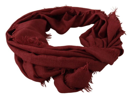 Dolce & Gabbana Red DG Crown Cashmere Silk Shawl Fringe Wrap Scarf - ClickThatClicks 