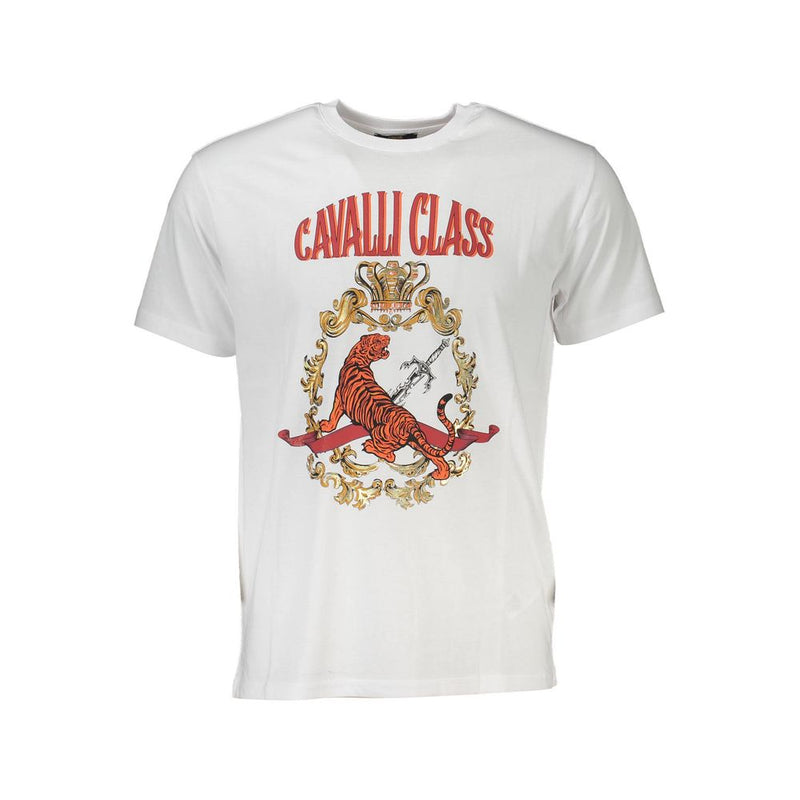 Cavalli Class White Cotton T-Shirt