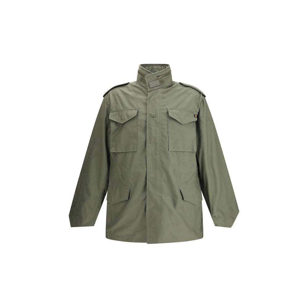 ALPHA INDUSTRIES Green Cotton Jackets And Coat
