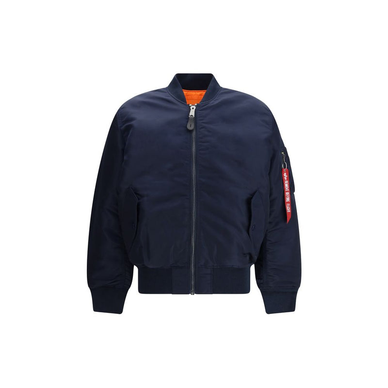ALPHA INDUSTRIES Blue Nylon Bomber