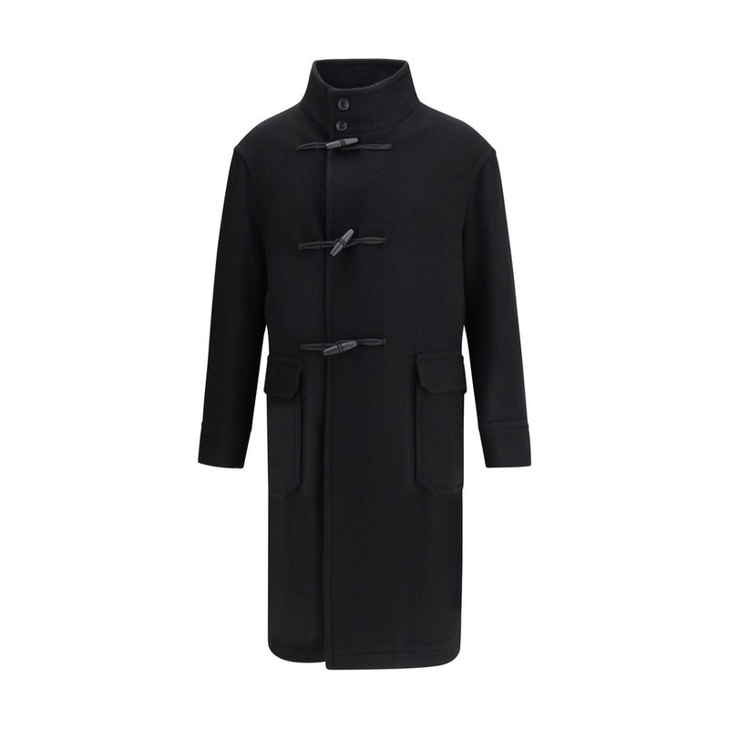 Tagliatore Black Fleece Wool Coat