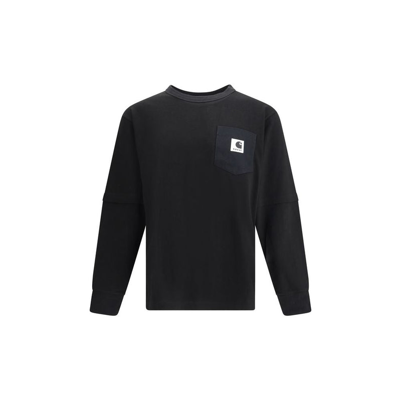 Sacai Black Cotton T-Shirt