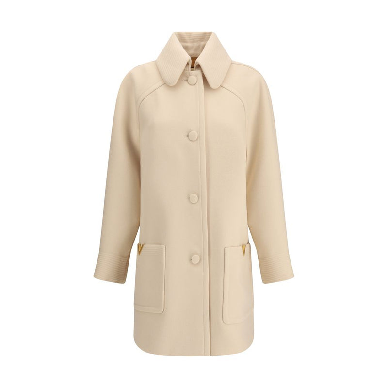 Valentino Cream Fleece Wool Coat