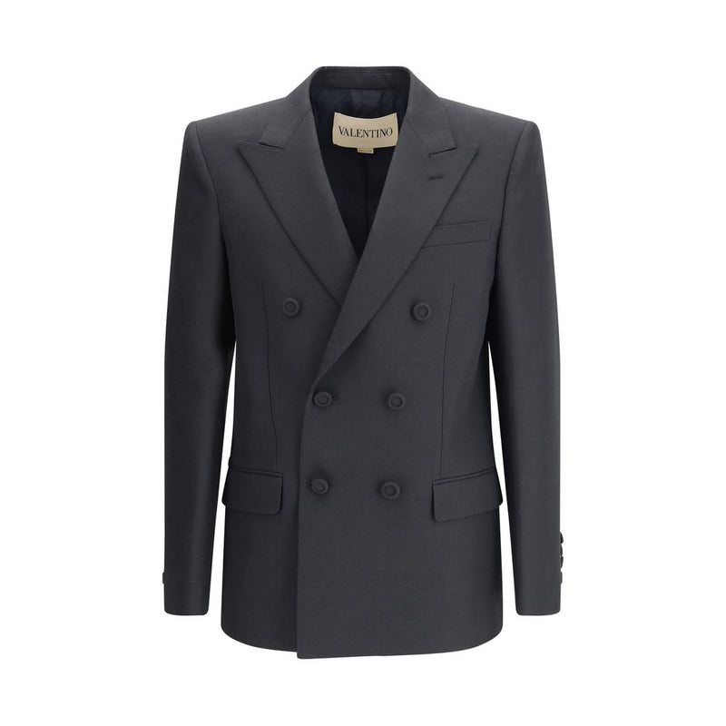 Valentino Black Polyester Coat