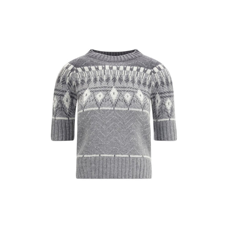 Ermanno Scervino Gray Cashmere Sweatshirt