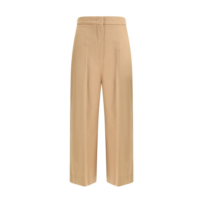 Max Mara Beige Fleece Wool Casual Pants