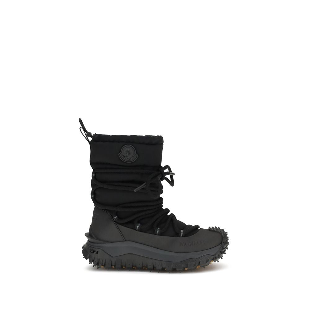 Moncler Black Polyamide Lace-Up Boots