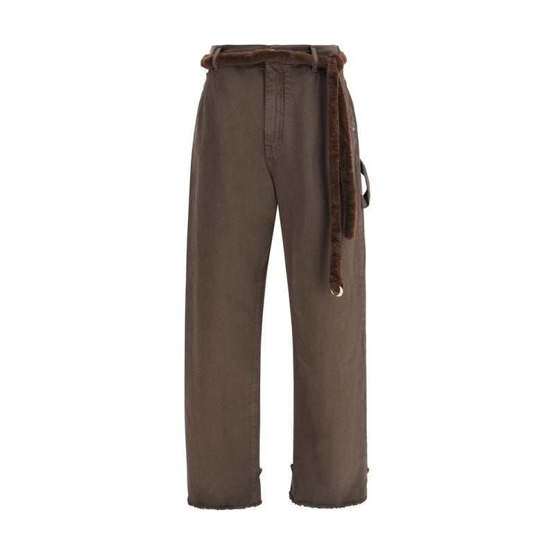 Darkpark Brown Cotton Casual Pants
