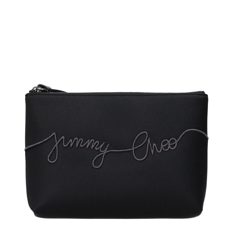 Jimmy Choo Black Satin Clutch Bag
