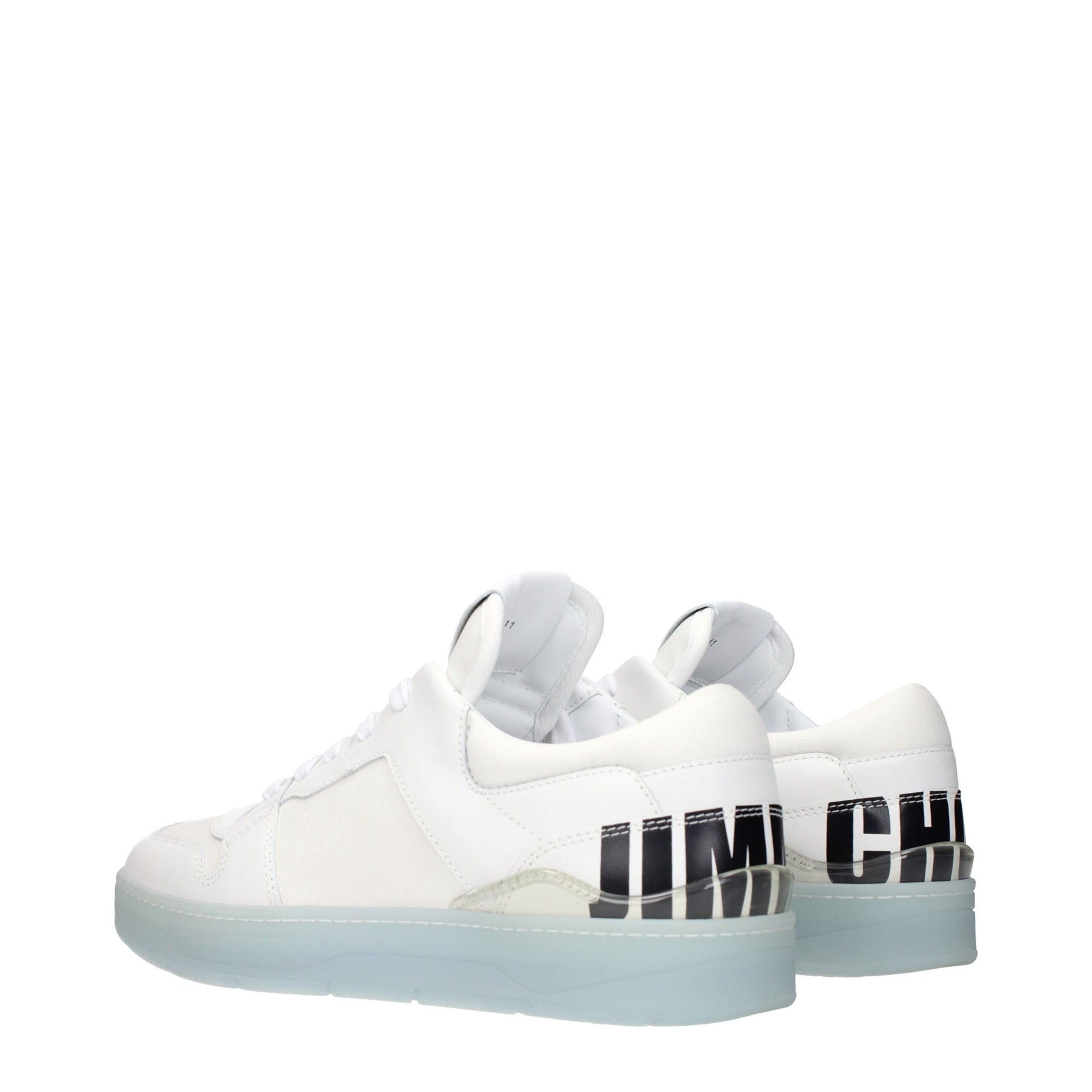 Jimmy Choo White Leather Low Top Sneakers - ClickThatClicks 