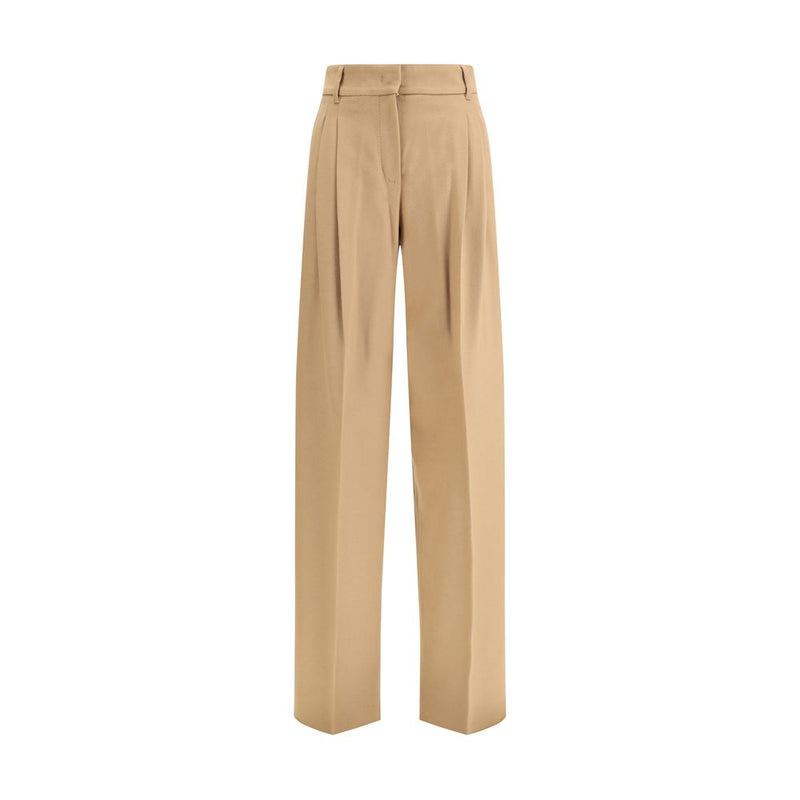 Max Mara Beige Fleece Wool Casual Pants