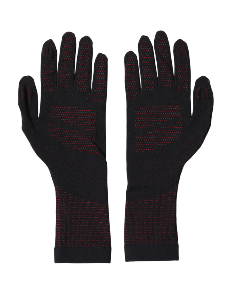 Dolce & Gabbana Black DG Logo Cotton Hands Mitten Men Gloves