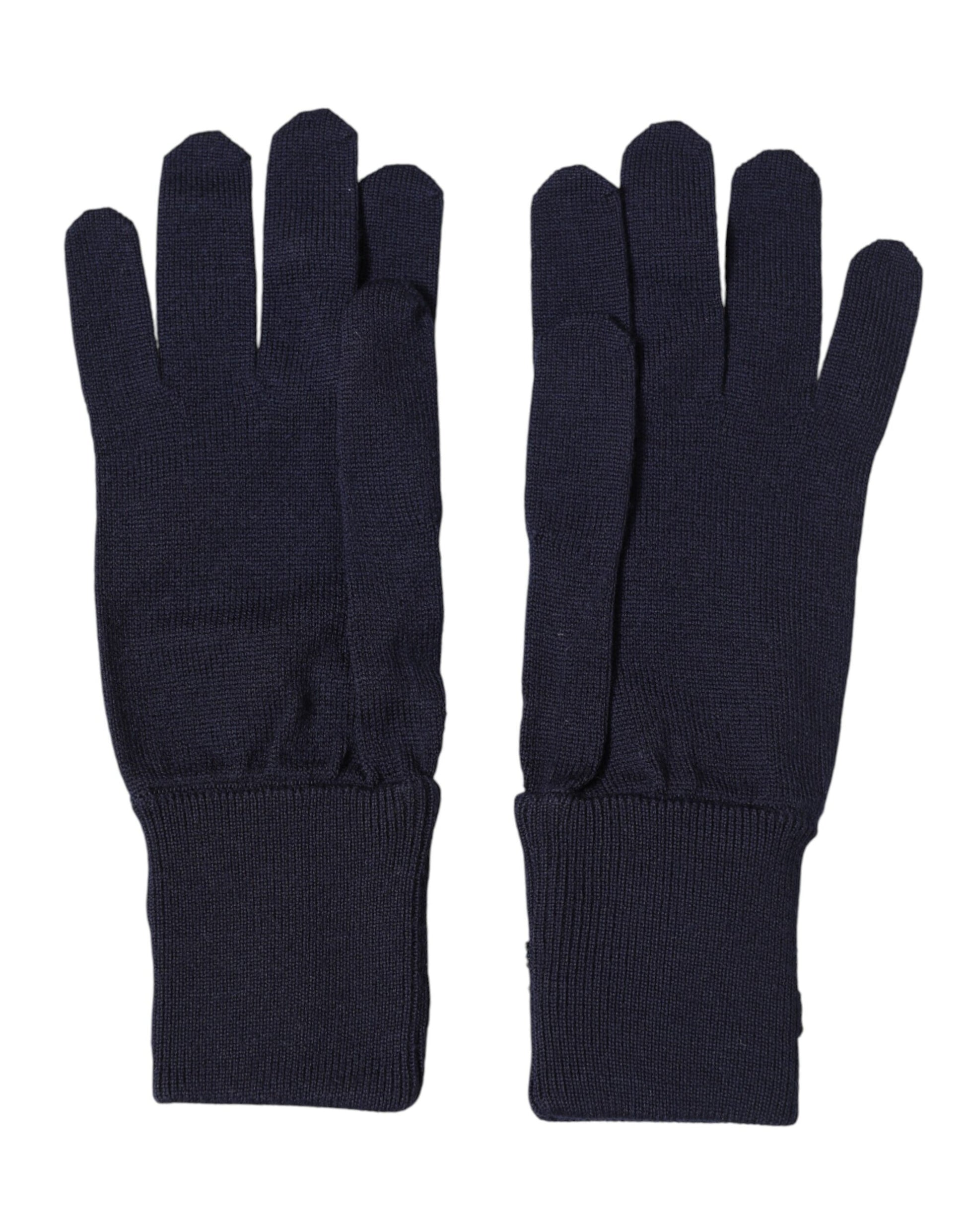 Dolce & Gabbana Blue Wool Knit #DGLovesLondon Embroidered Mitten Gloves - ClickThatClicks 