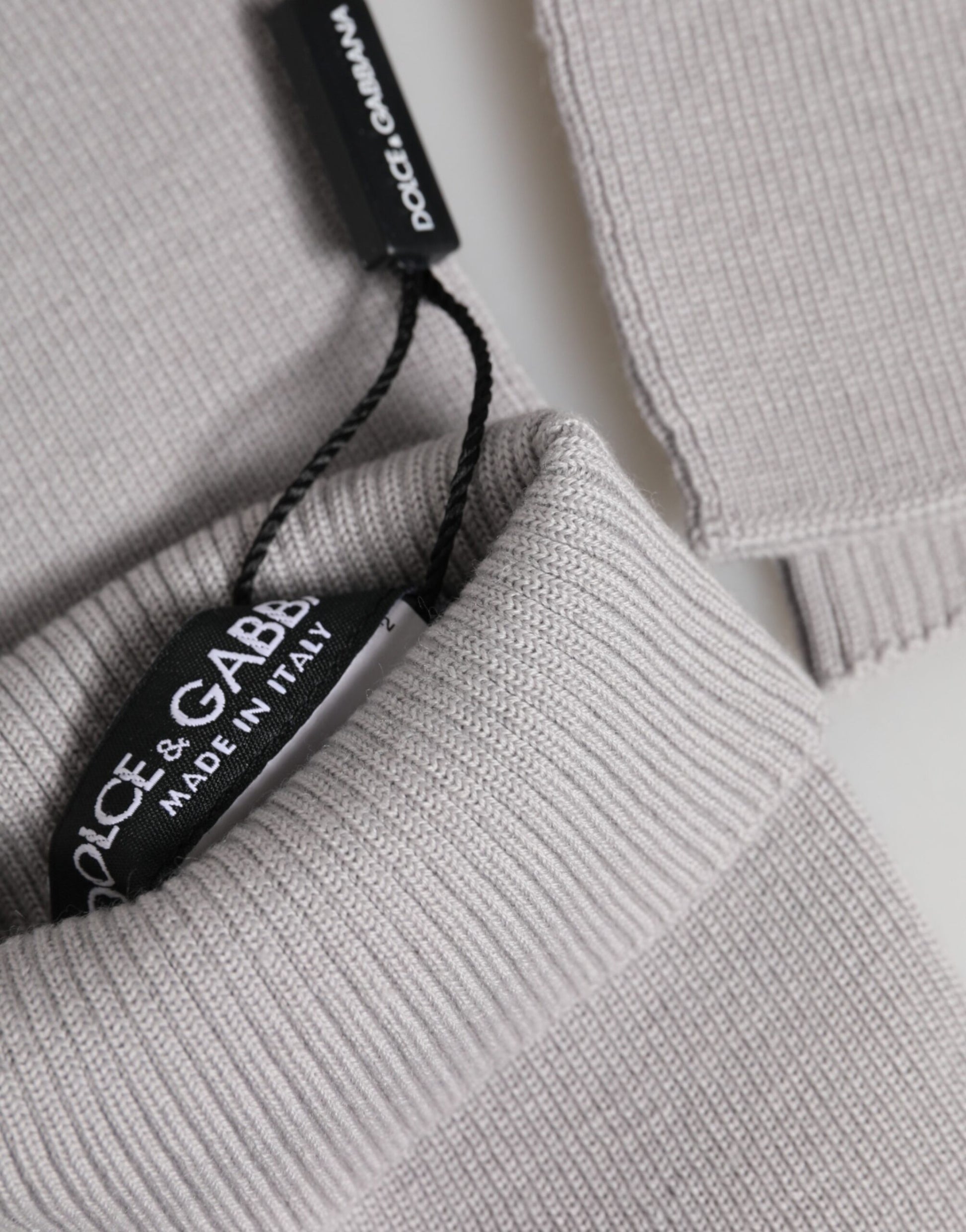 Dolce & Gabbana Gray Virgin Wool Knitted Fingerless Men Gloves - ClickThatClicks 