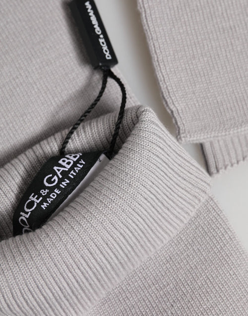 Dolce & Gabbana Gray Virgin Wool Knitted Fingerless Men Gloves - ClickThatClicks 