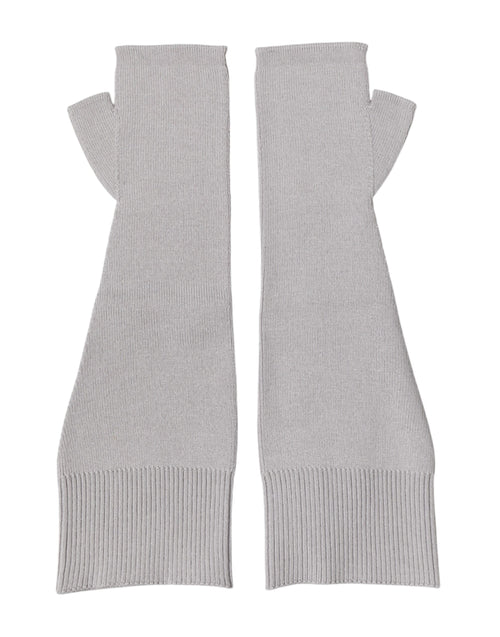 Dolce & Gabbana Gray Virgin Wool Knitted Fingerless Men Gloves - ClickThatClicks 