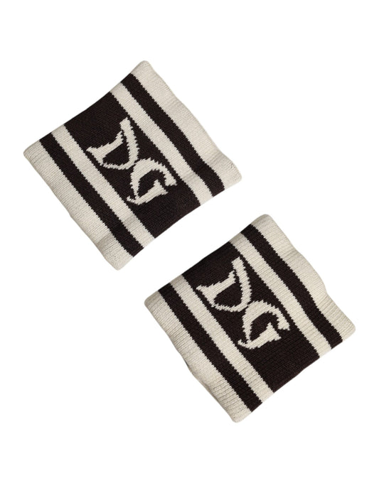 Dolce & Gabbana Black White DG Logo Cotton 1 Pair  Wristband - ClickThatClicks 