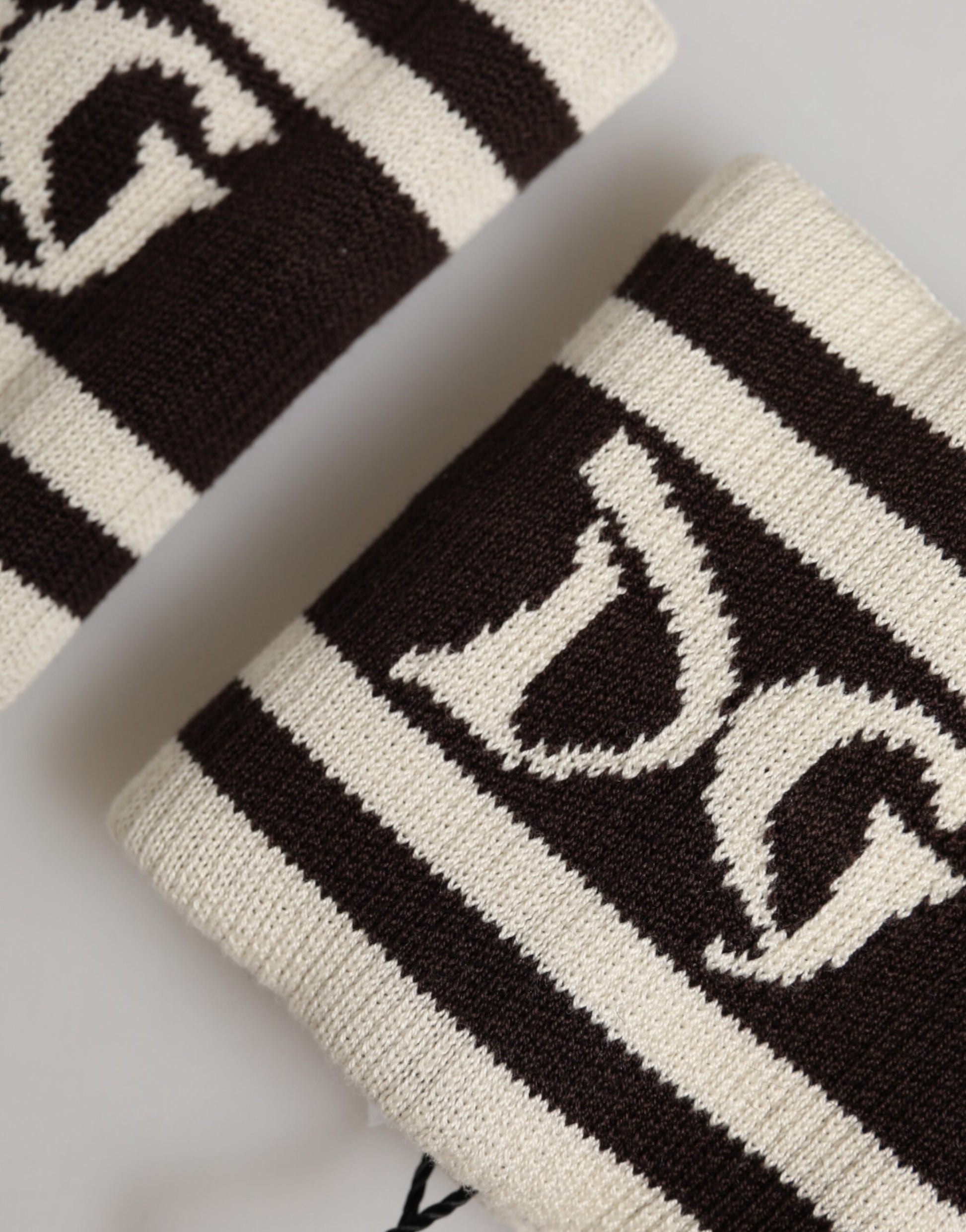 Dolce & Gabbana Black White DG Logo Cotton 1 Pair  Wristband - ClickThatClicks 