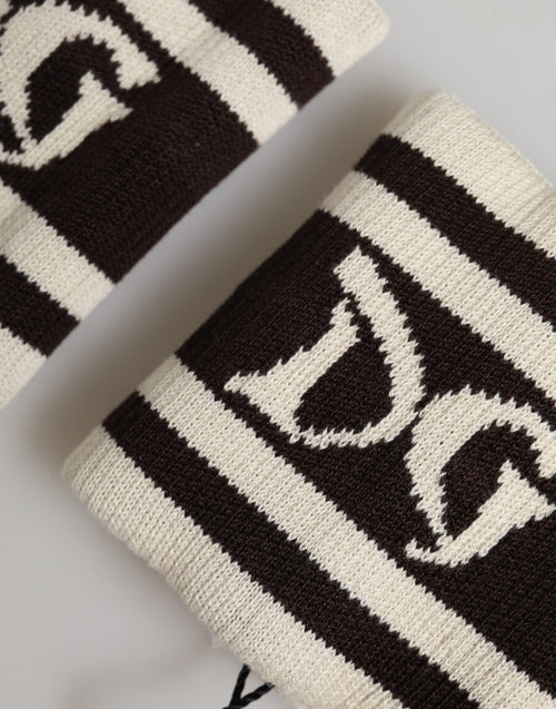 Dolce & Gabbana Black White DG Logo Cotton 1 Pair  Wristband - ClickThatClicks 