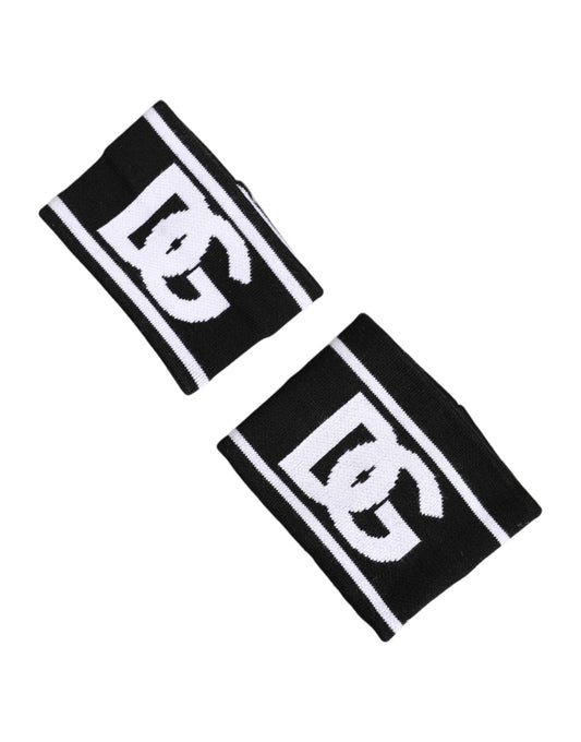 Dolce & Gabbana Black White DG Logo Cotton 1 Pair One Wristband - ClickThatClicks 