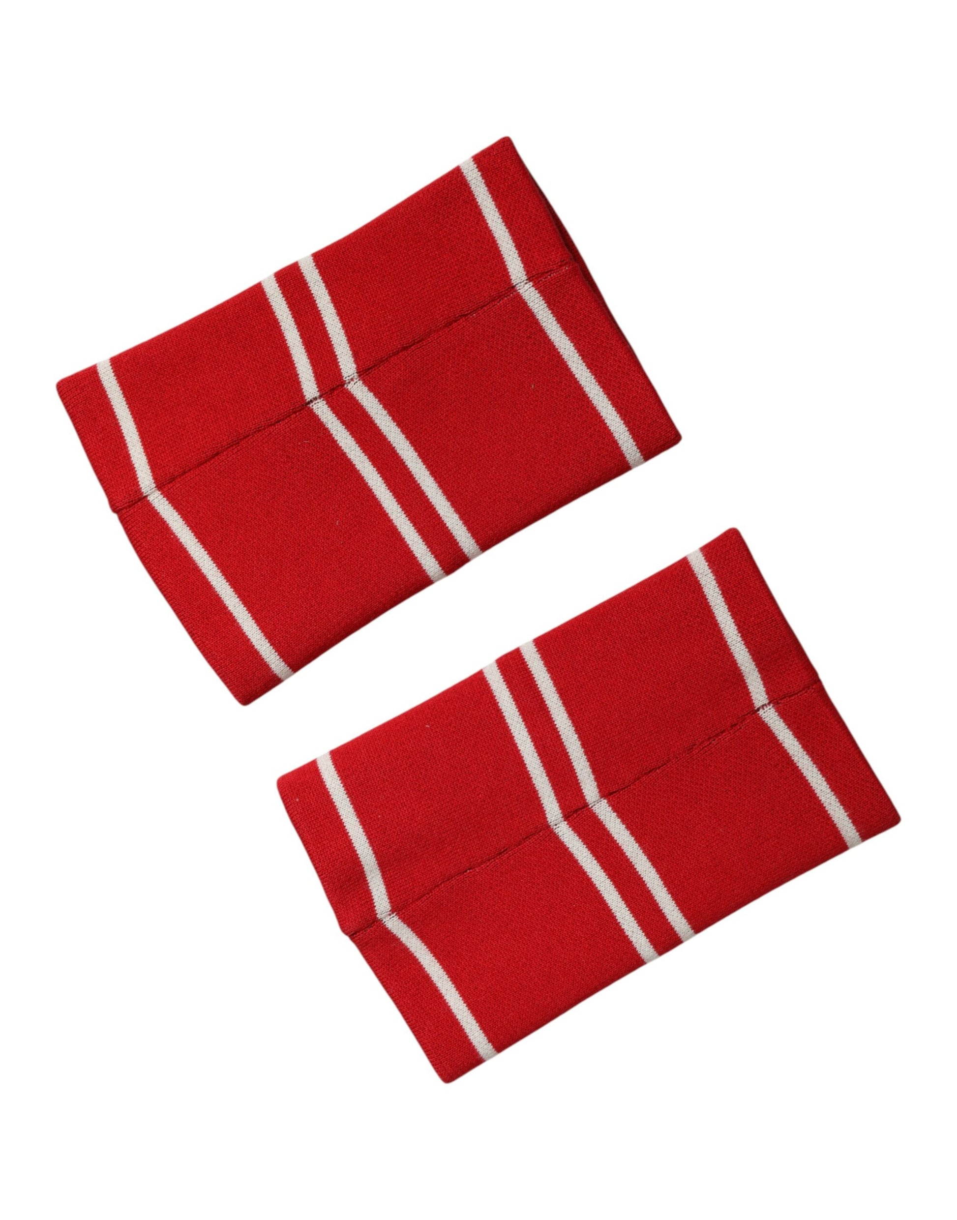 Dolce & Gabbana Red White DG Logo Cotton 1 Pair One SIze Wristband - ClickThatClicks 