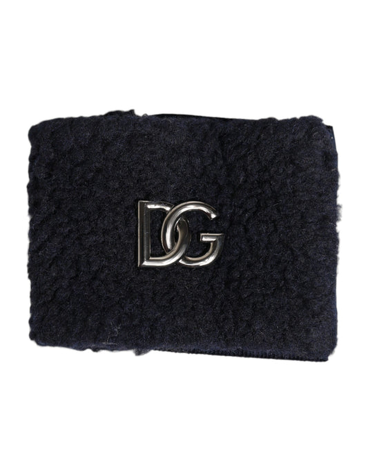 Dolce & Gabbana Black Polyester Logo Plaque Men One Size Wristband - ClickThatClicks 