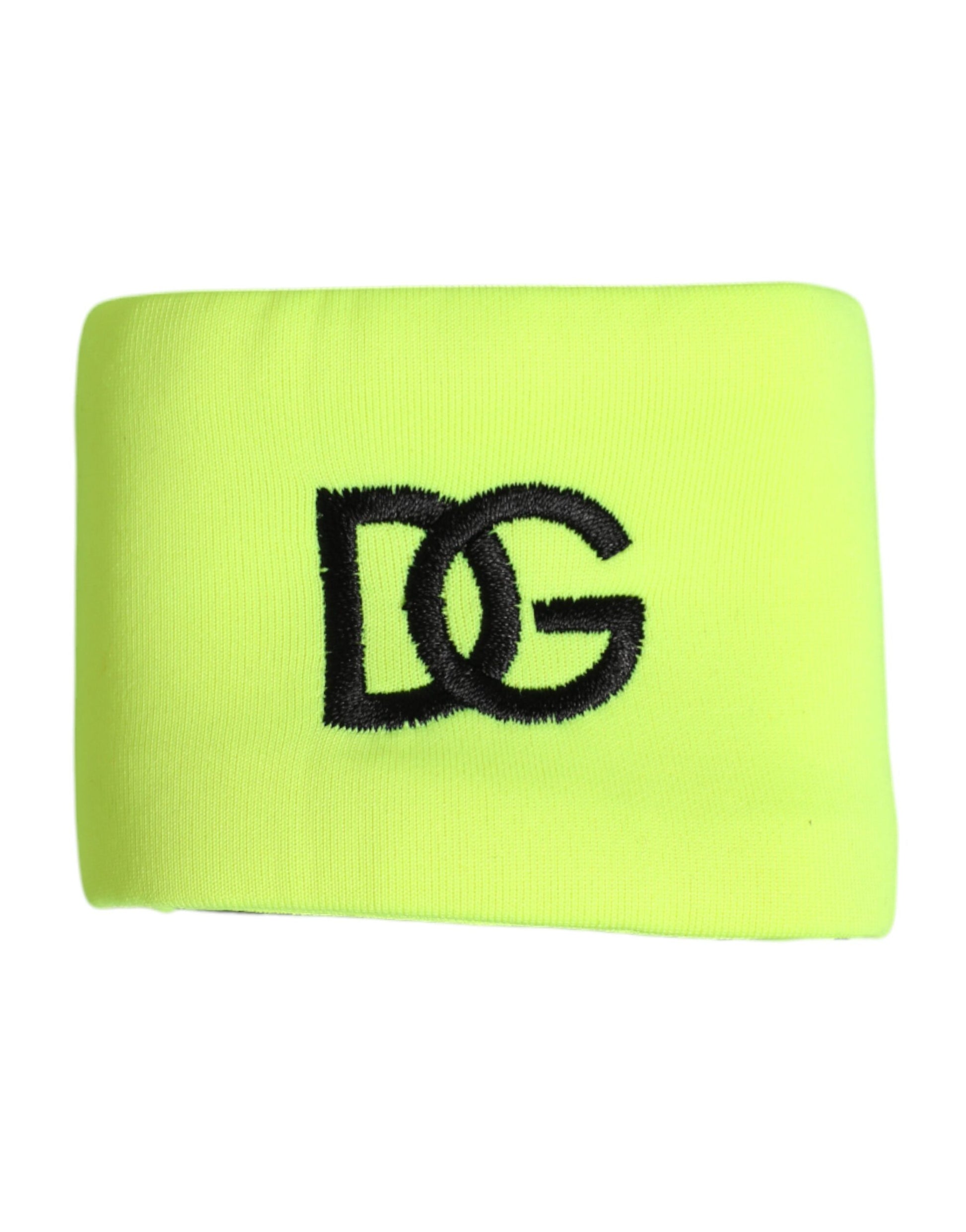 Dolce & Gabbana Yellow Green Silk DG Logo Men Wristband - ClickThatClicks 