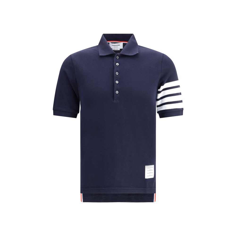 Thom Browne Blue Cotton Polo Shirt