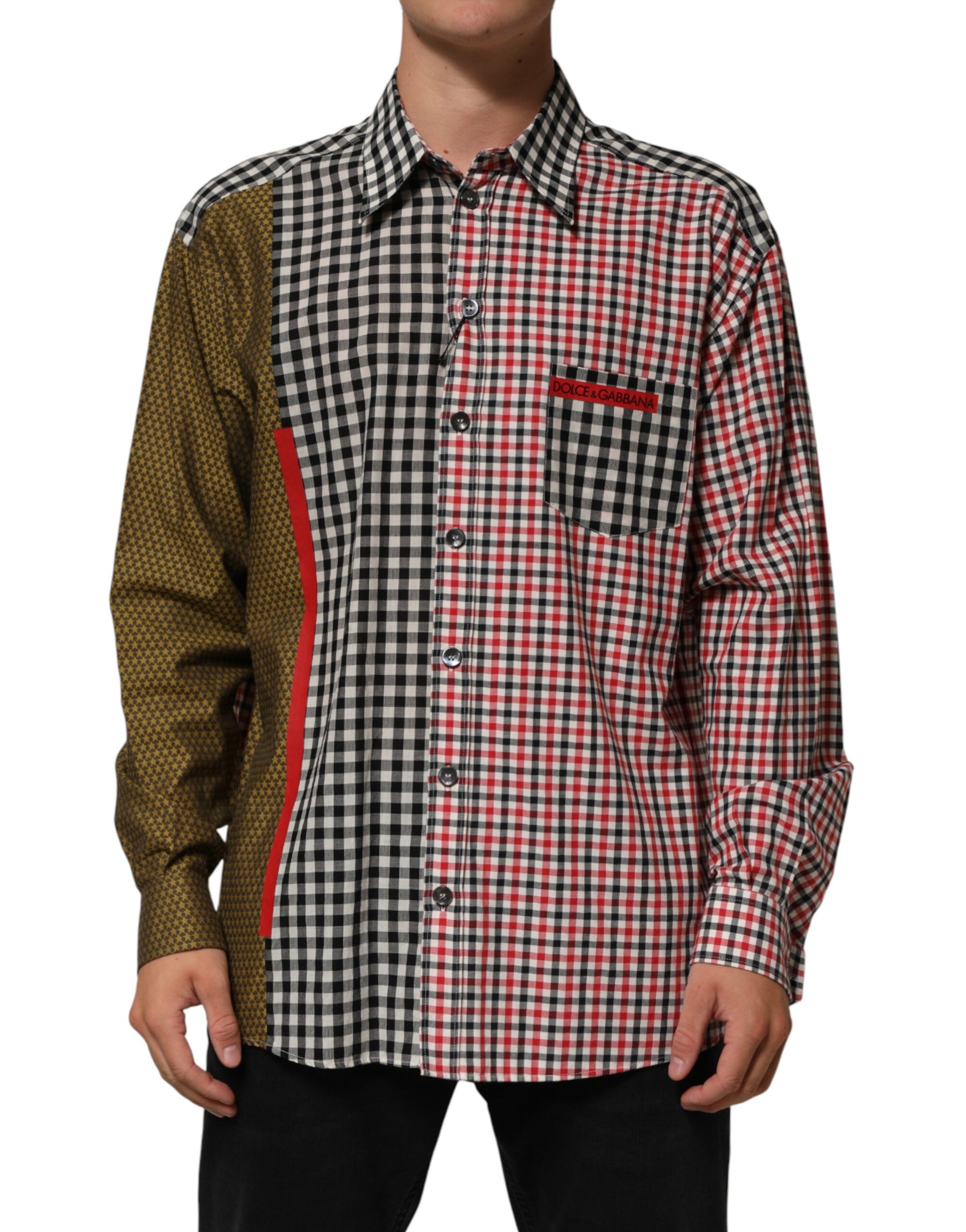 Dolce & Gabbana Multicolor Cotton Collared Checkered Shirt - ClickThatClicks 