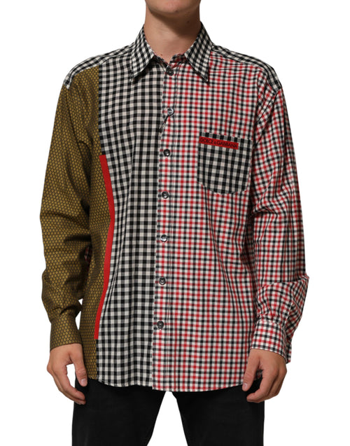 Dolce & Gabbana Multicolor Cotton Collared Checkered Shirt - ClickThatClicks 