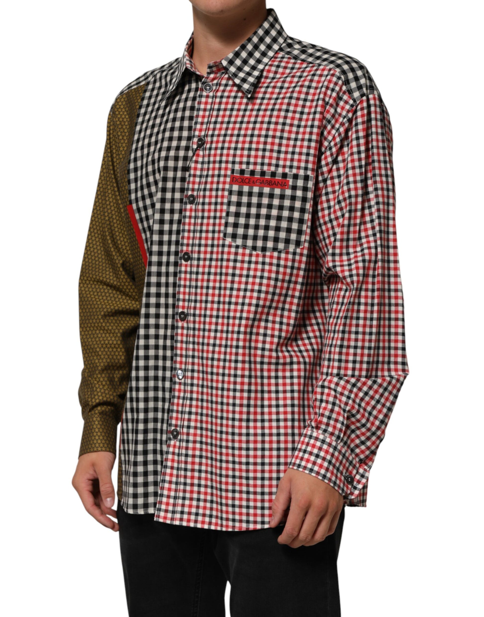 Dolce & Gabbana Multicolor Cotton Collared Checkered Shirt - ClickThatClicks 