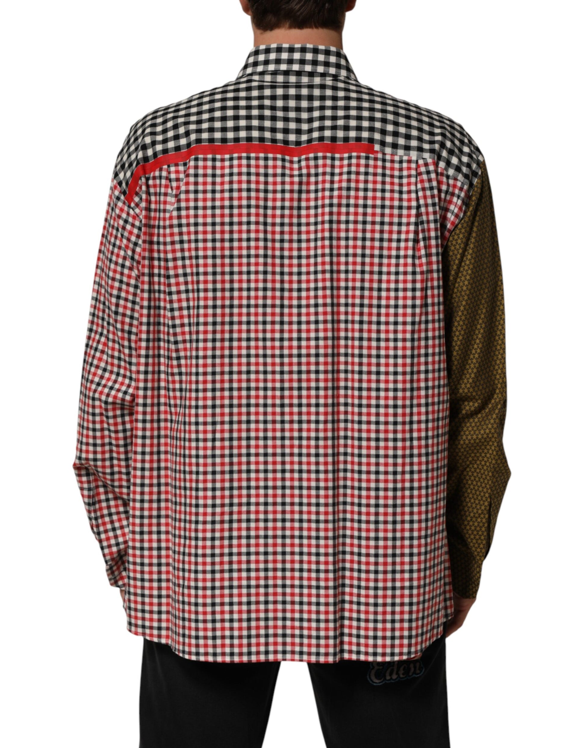 Dolce & Gabbana Multicolor Cotton Collared Checkered Shirt - ClickThatClicks 