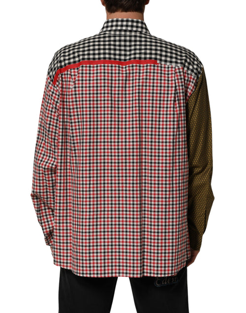 Dolce & Gabbana Multicolor Cotton Collared Checkered Shirt - ClickThatClicks 