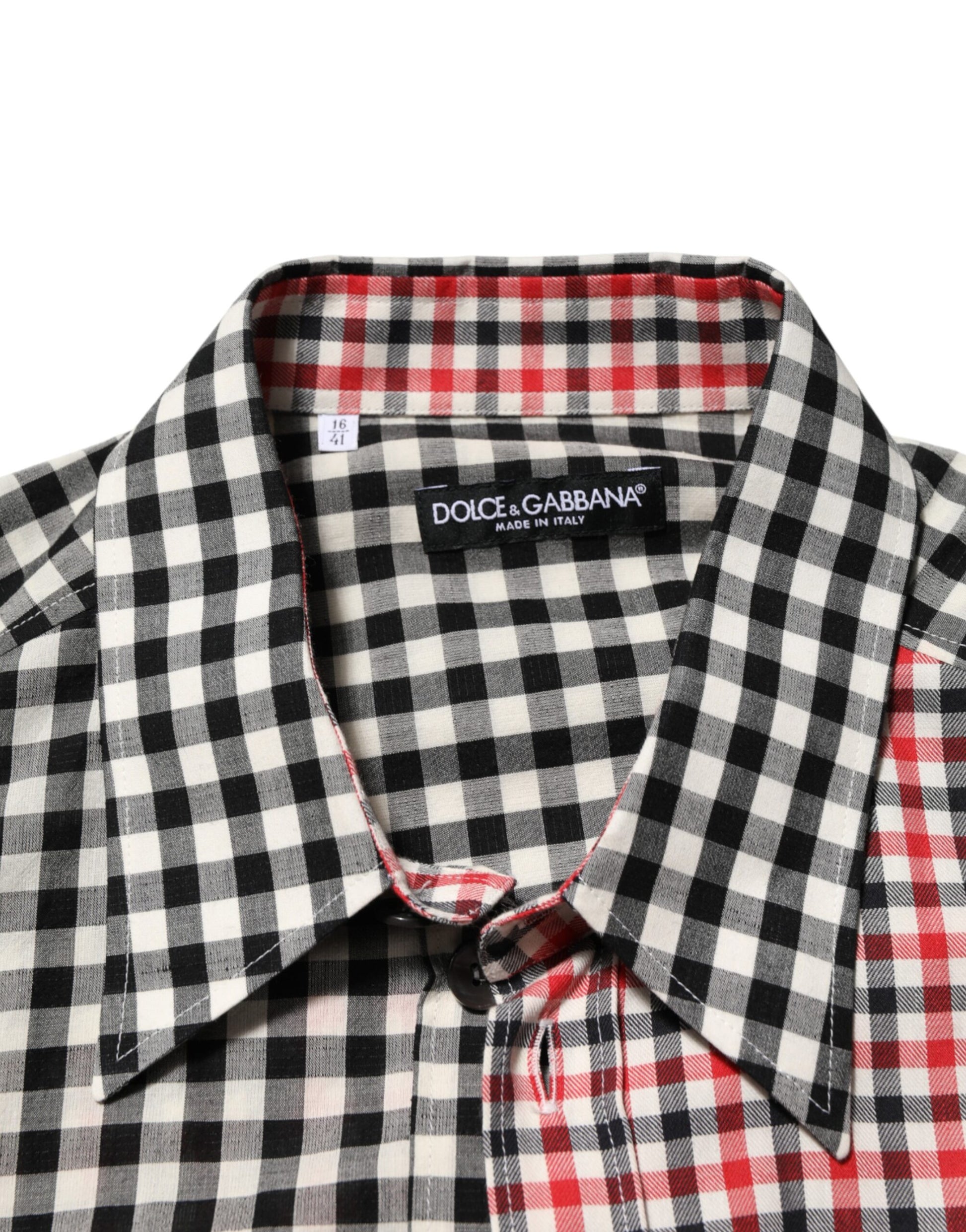 Dolce & Gabbana Multicolor Cotton Collared Checkered Shirt - ClickThatClicks 