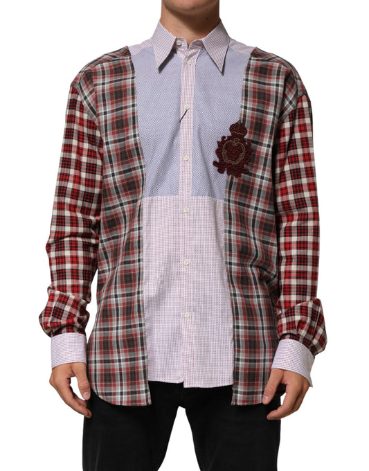 Dolce & Gabbana Multicolor Cotton Collared Checkered Shirt - ClickThatClicks 