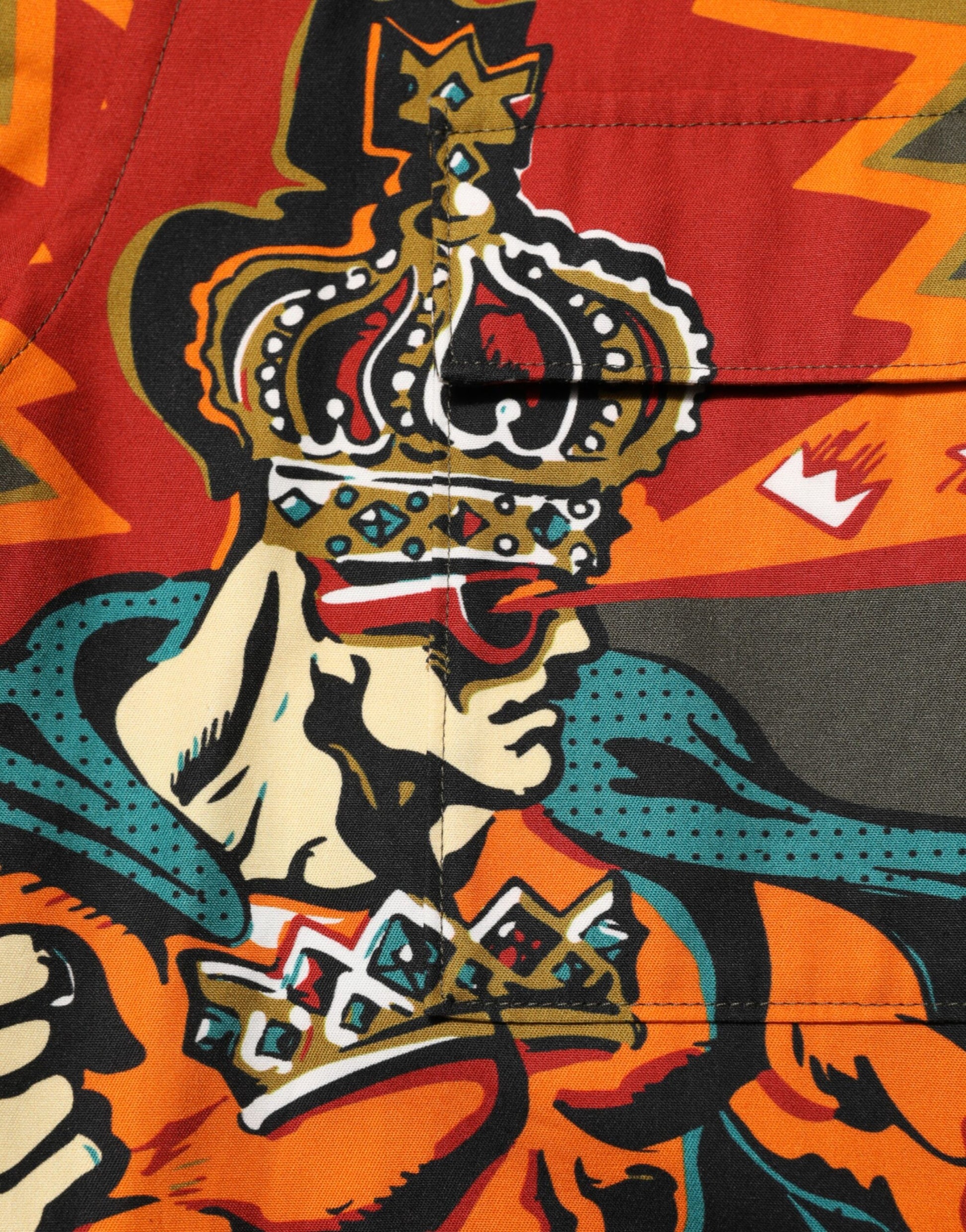 Dolce & Gabbana Brown Superhero Print Button Down Shirt - ClickThatClicks 