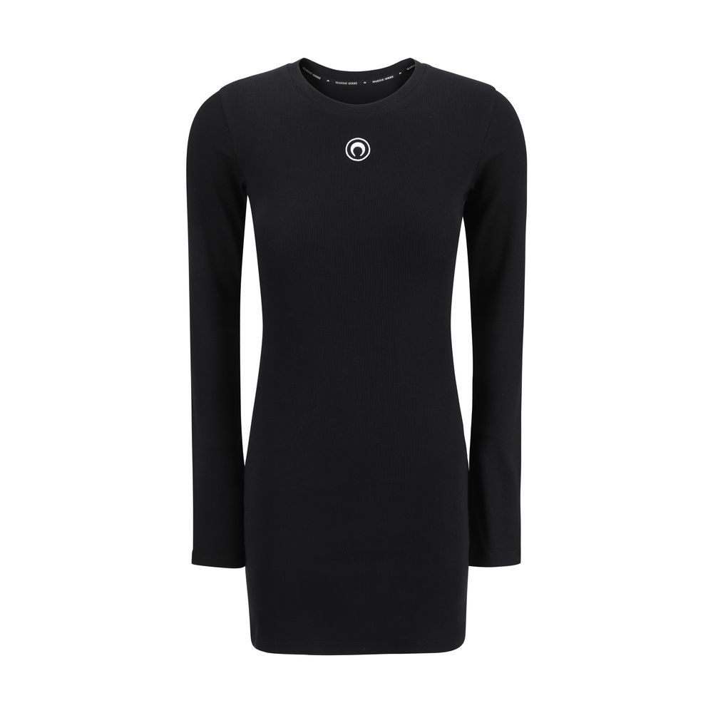 Marine Serre Black Cotton Casual Dress