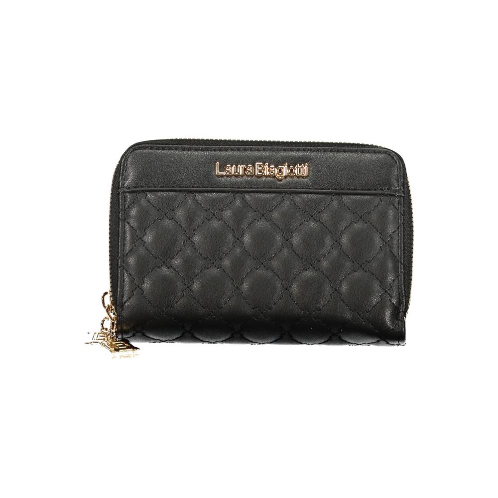 Laura Biagiotti Black Polyurethane Women Wallet - ClickThatClicks 