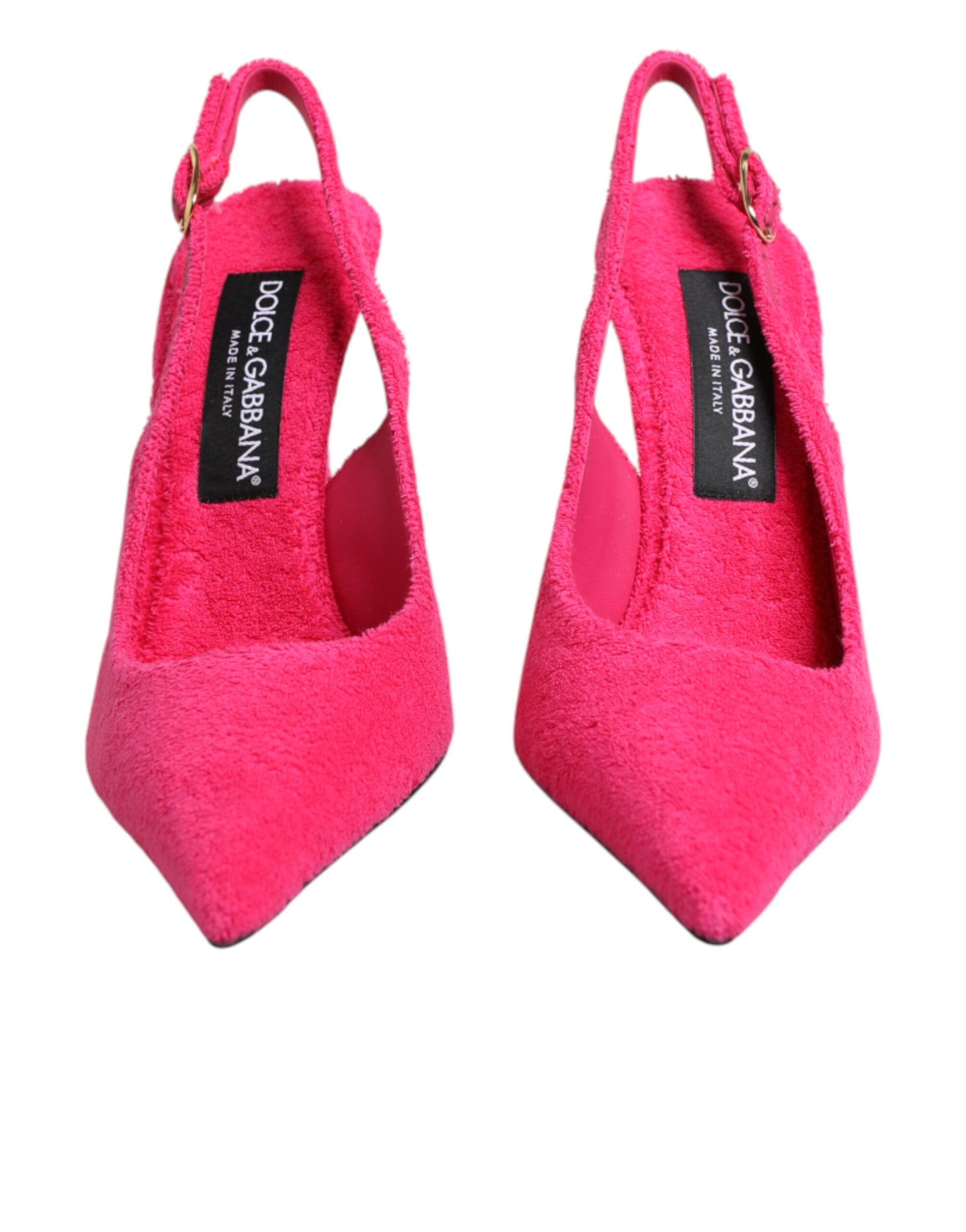Dolce & Gabbana Pink Suede High Heels Slingback Shoes - ClickThatClicks 