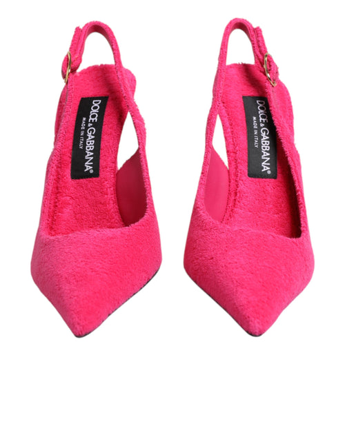 Dolce & Gabbana Pink Suede High Heels Slingback Shoes - ClickThatClicks 