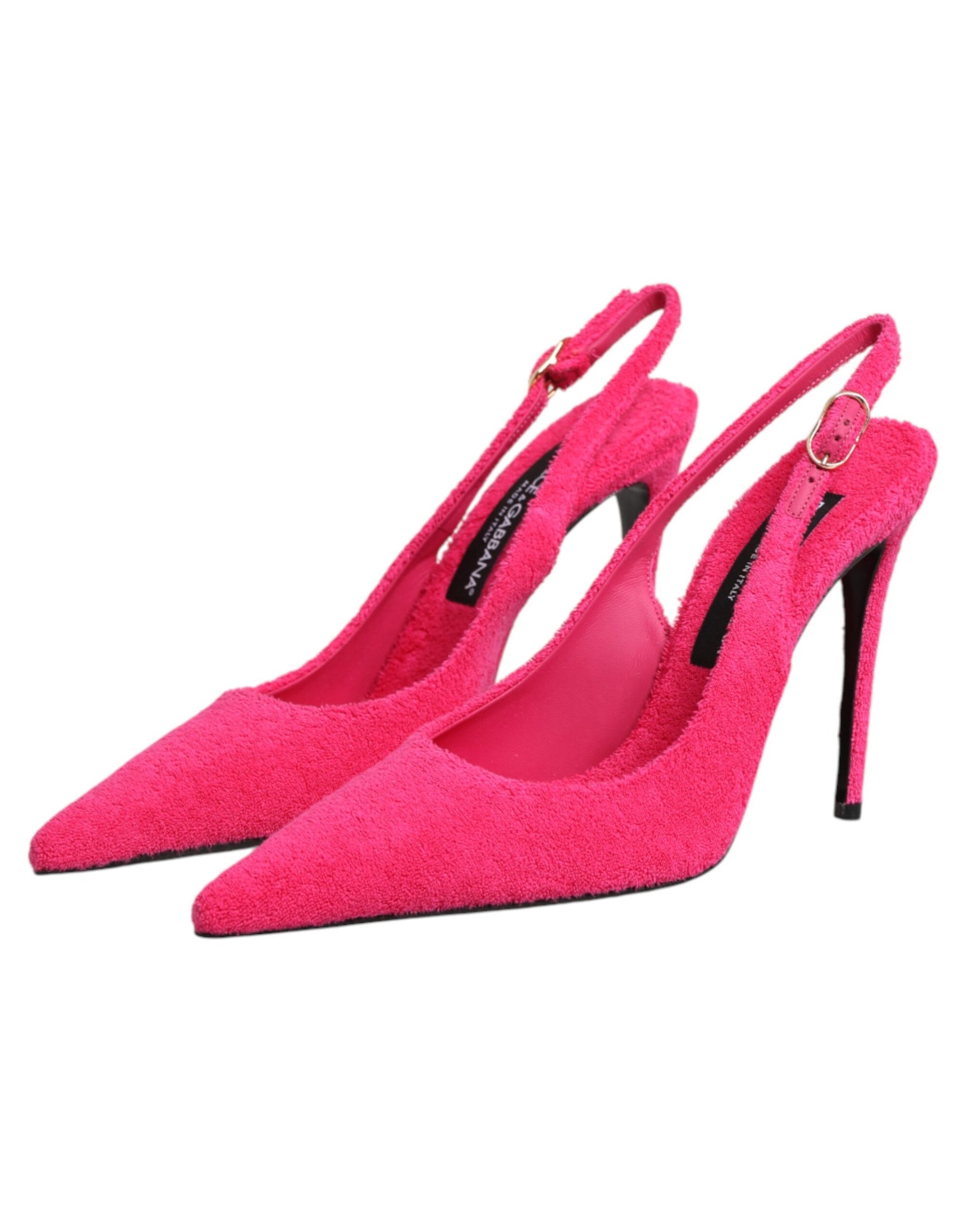 Dolce & Gabbana Pink Suede High Heels Slingback Shoes - ClickThatClicks 