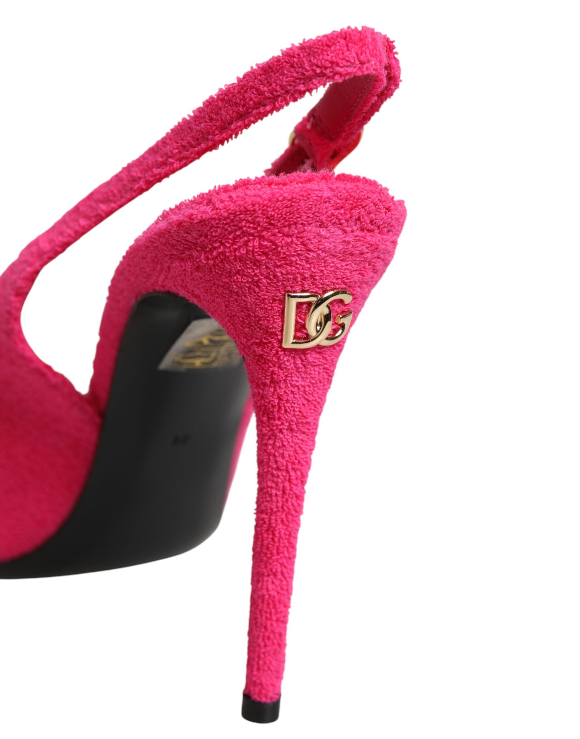 Dolce & Gabbana Pink Suede High Heels Slingback Shoes - ClickThatClicks 