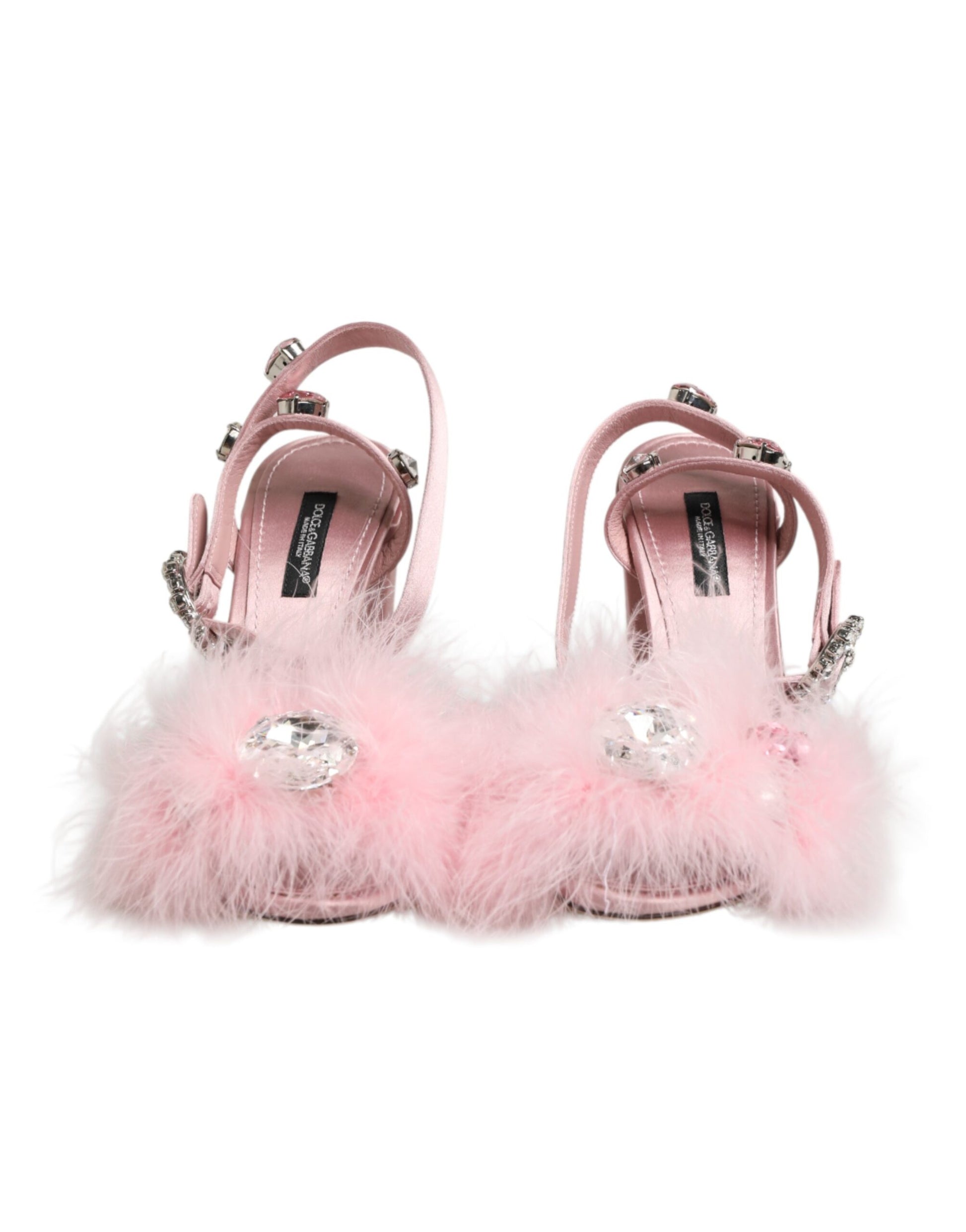 Dolce & Gabbana Pink Sequined Ankle Strap Sandals Shoes - ClickThatClicks 