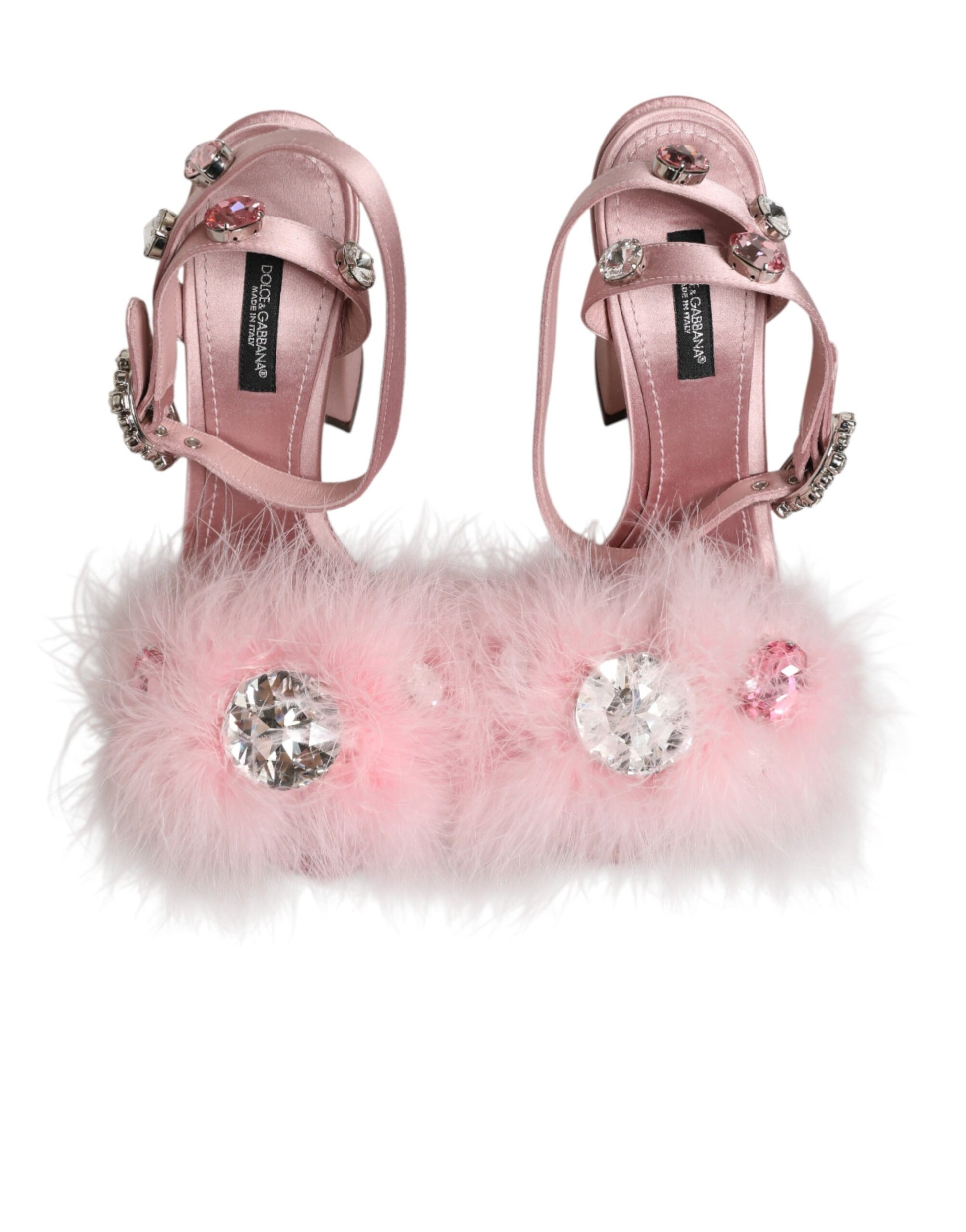 Dolce & Gabbana Pink Sequined Ankle Strap Sandals Shoes - ClickThatClicks 