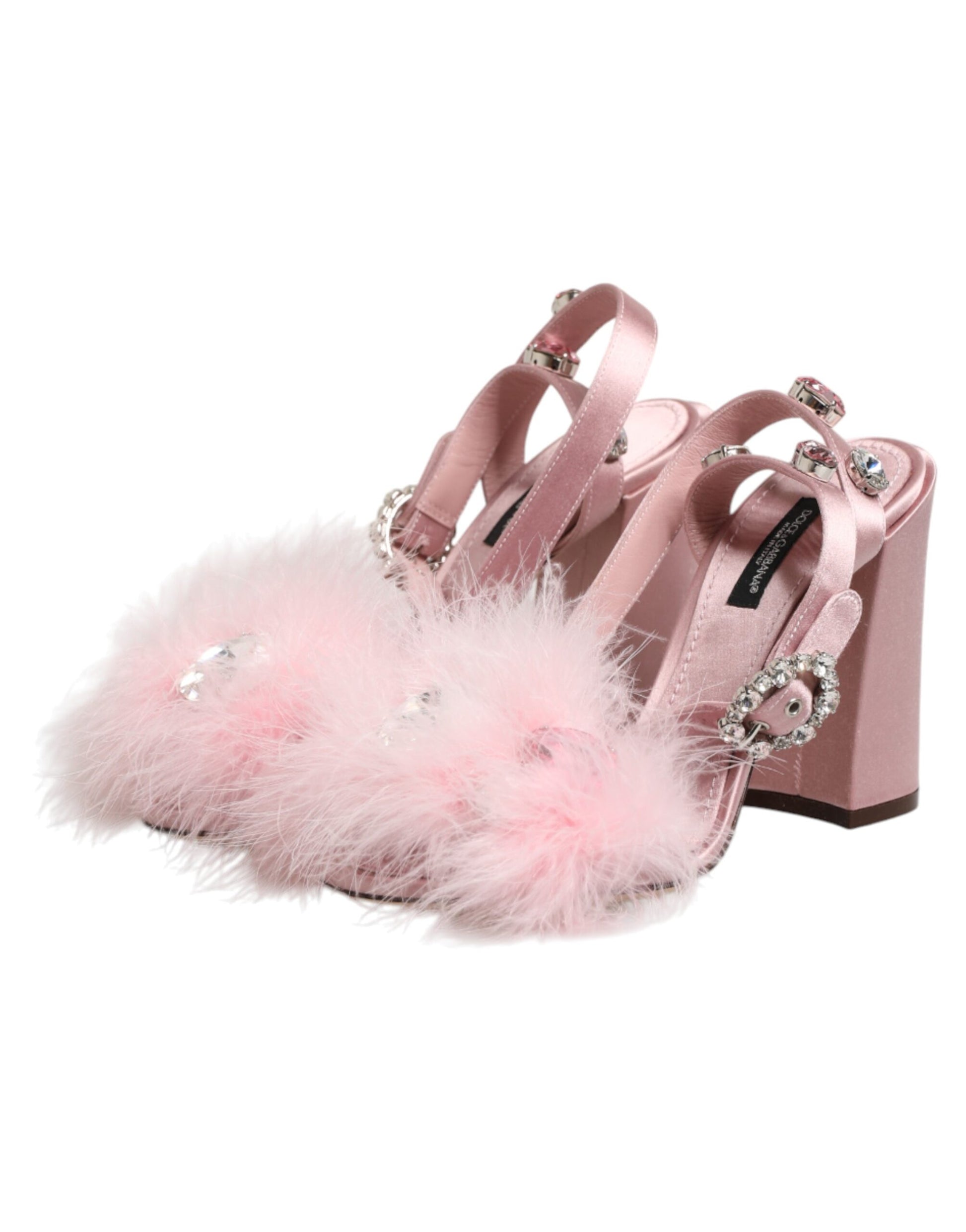 Dolce & Gabbana Pink Sequined Ankle Strap Sandals Shoes - ClickThatClicks 