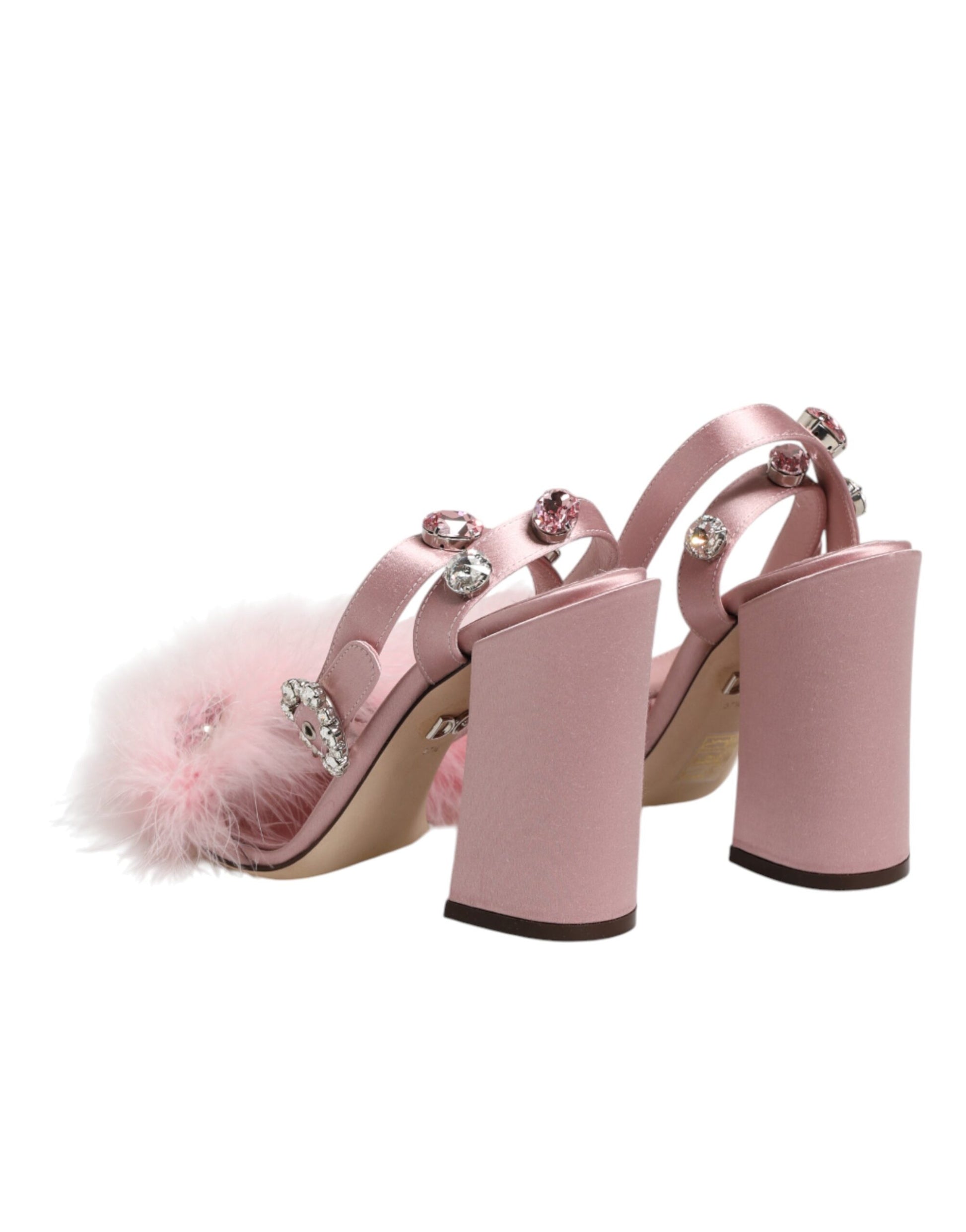 Dolce & Gabbana Pink Sequined Ankle Strap Sandals Shoes - ClickThatClicks 