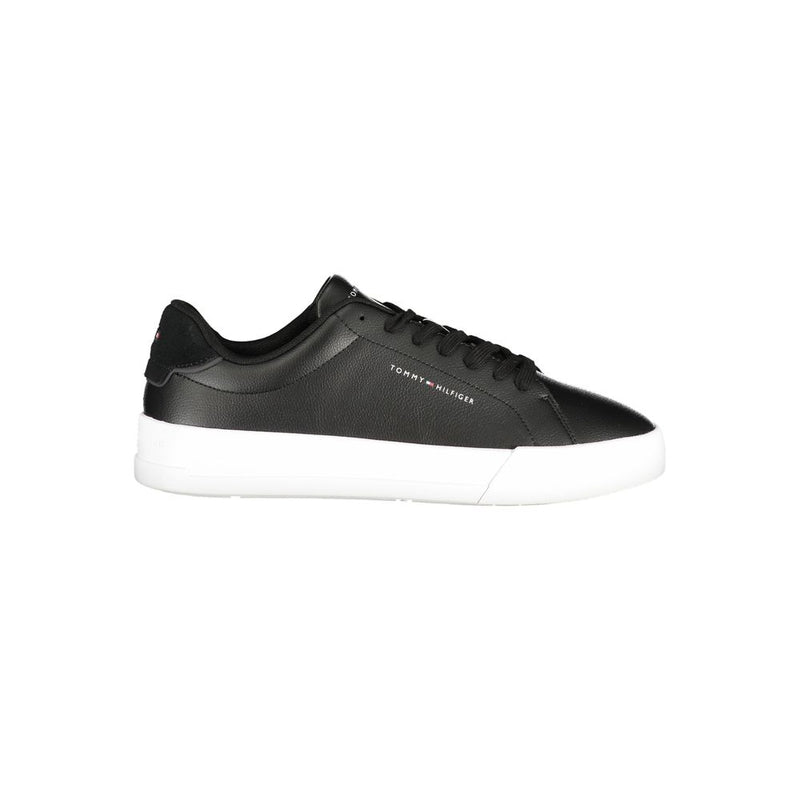 Tommy Hilfiger Black Leather Men Sneaker