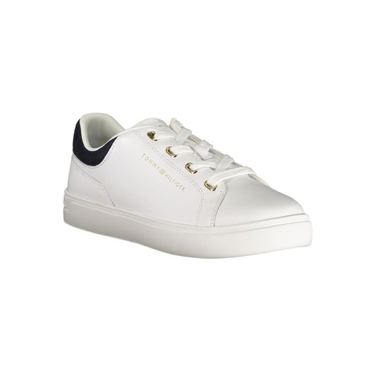 Tommy Hilfiger Bianco Polyurethane Women Sneaker - ClickThatClicks 
