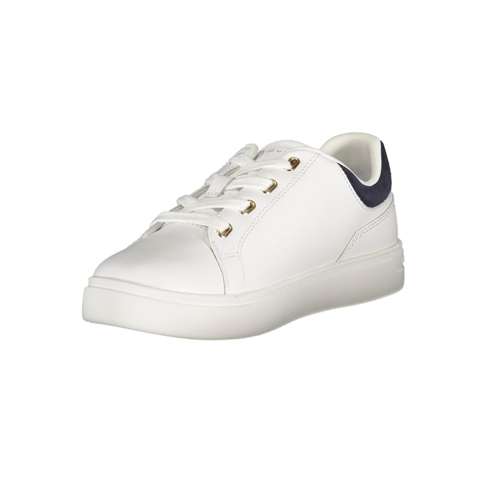 Tommy Hilfiger Bianco Polyurethane Women Sneaker - ClickThatClicks 